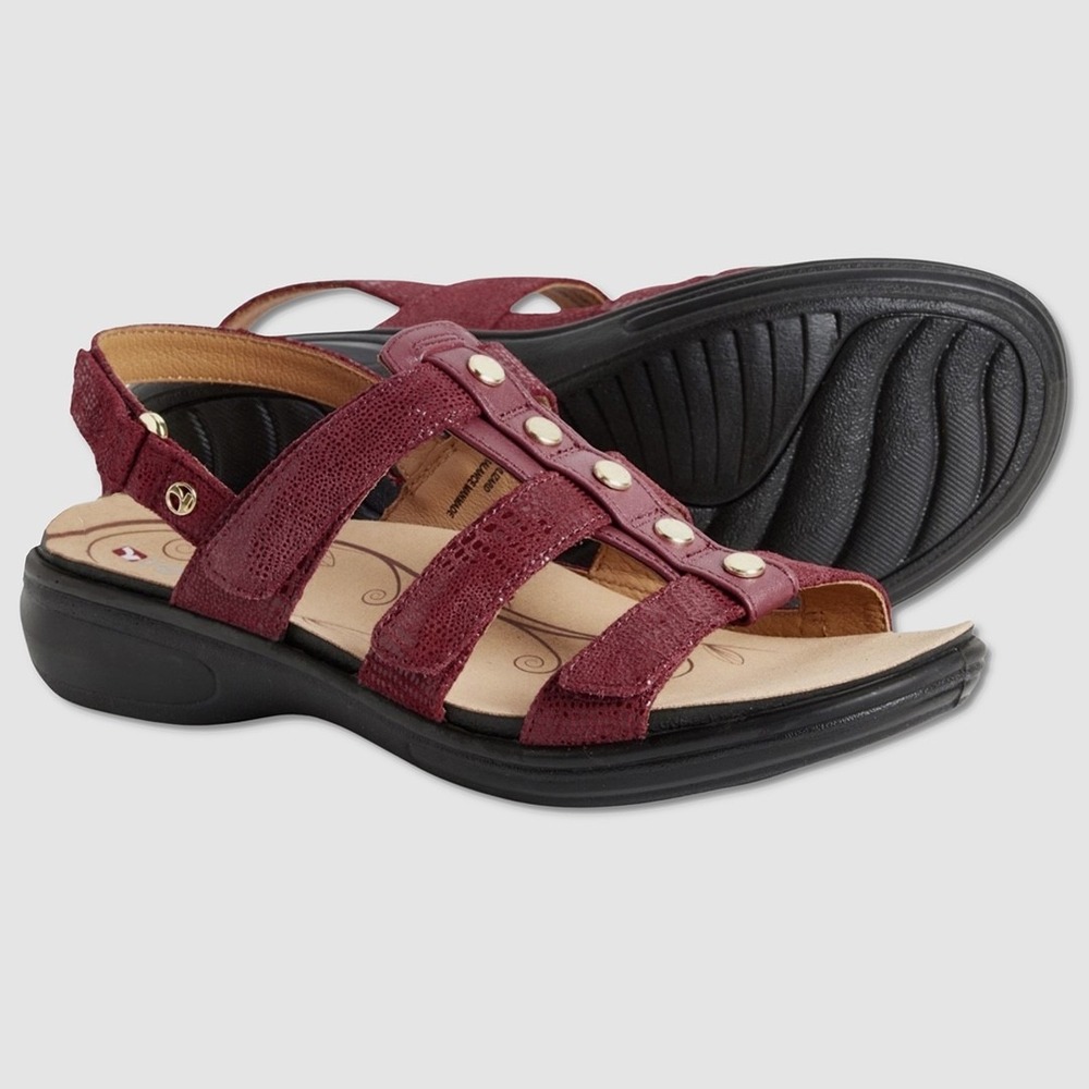 Womens Revere Toledo Sandals - NIB Size 9 Cherry French / Lizard - #48009-CL2